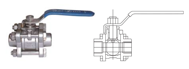 CZY15-12-Q71N三片式內螺紋球閥